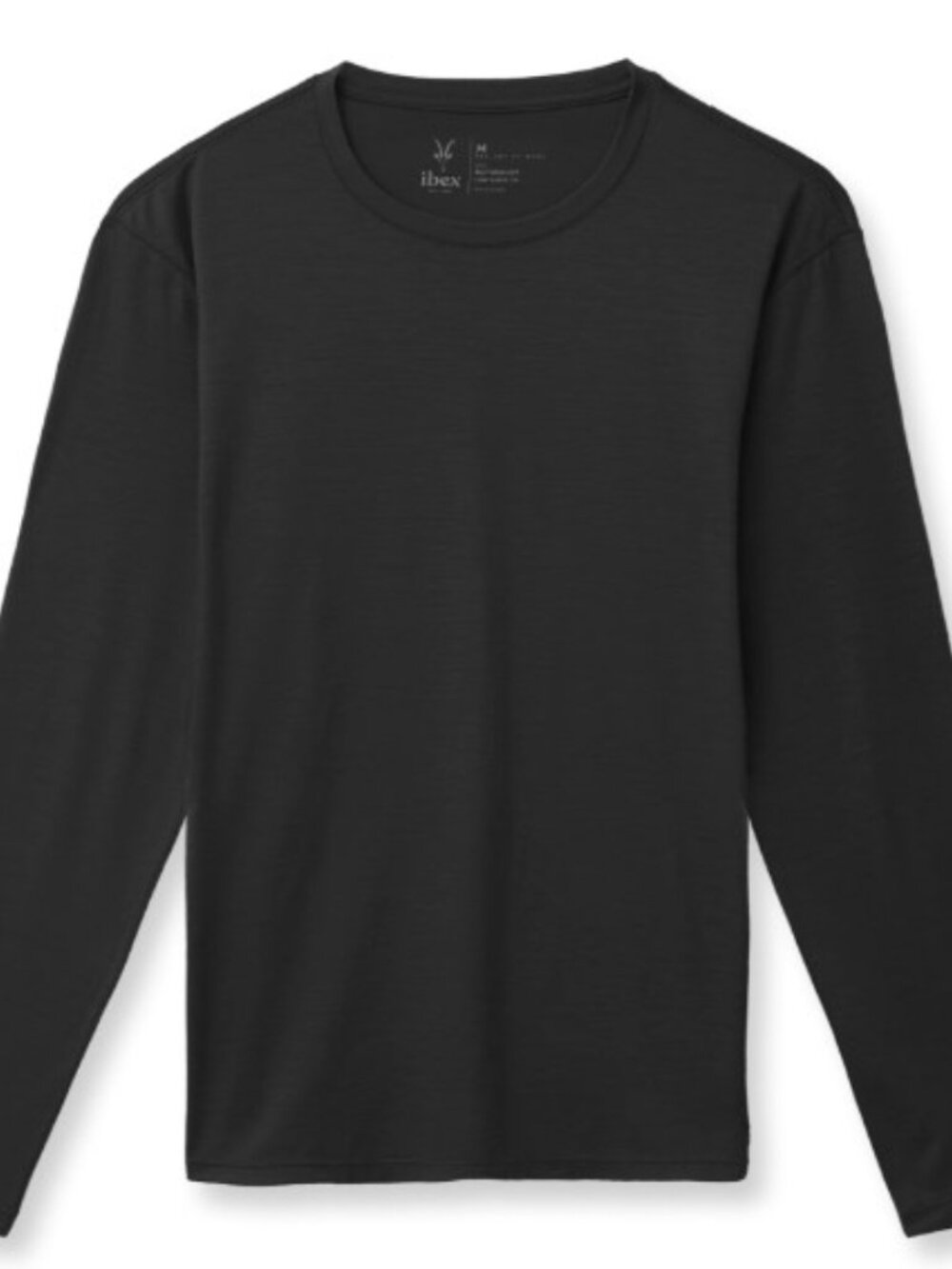 NWT IBEX Men's Naturalist Long Sleeve Crew BLACK XXL
